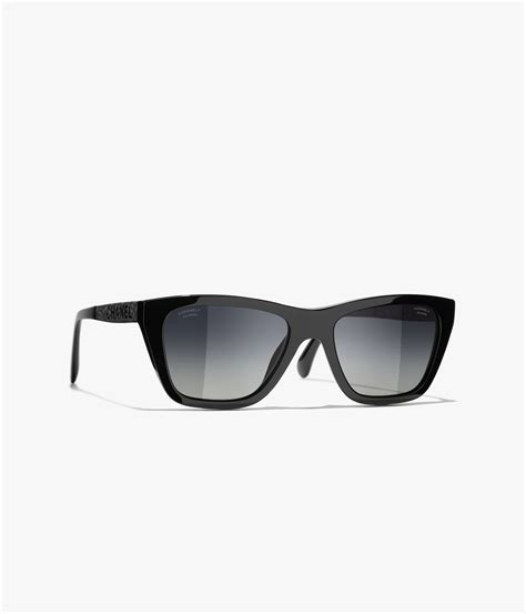 chanel assimétrico cinza|Rectangle Sunglasses Acetate, Metal & Calfskin Black. Lenses.